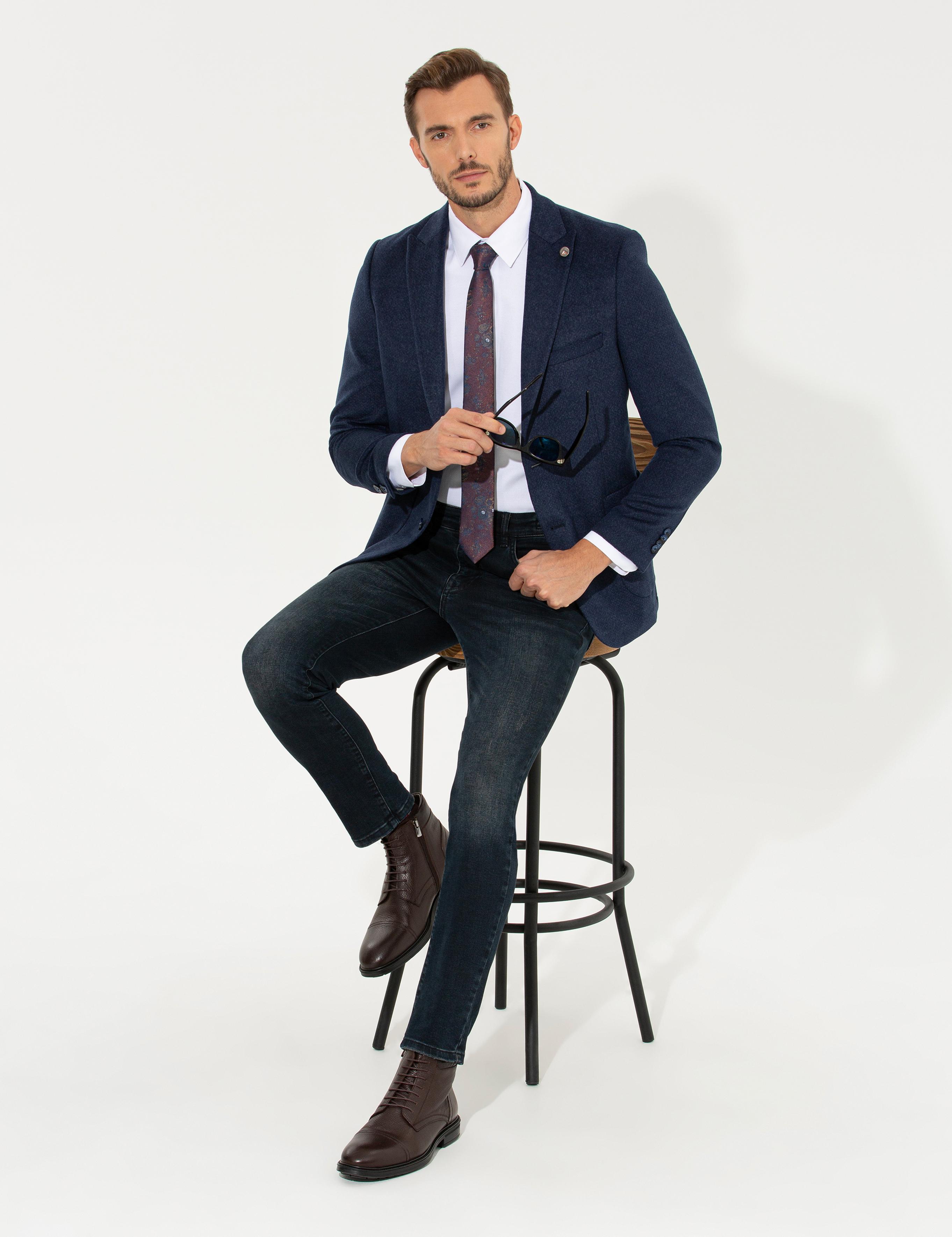 Lacivert Ekstra Slim Fit Ceket