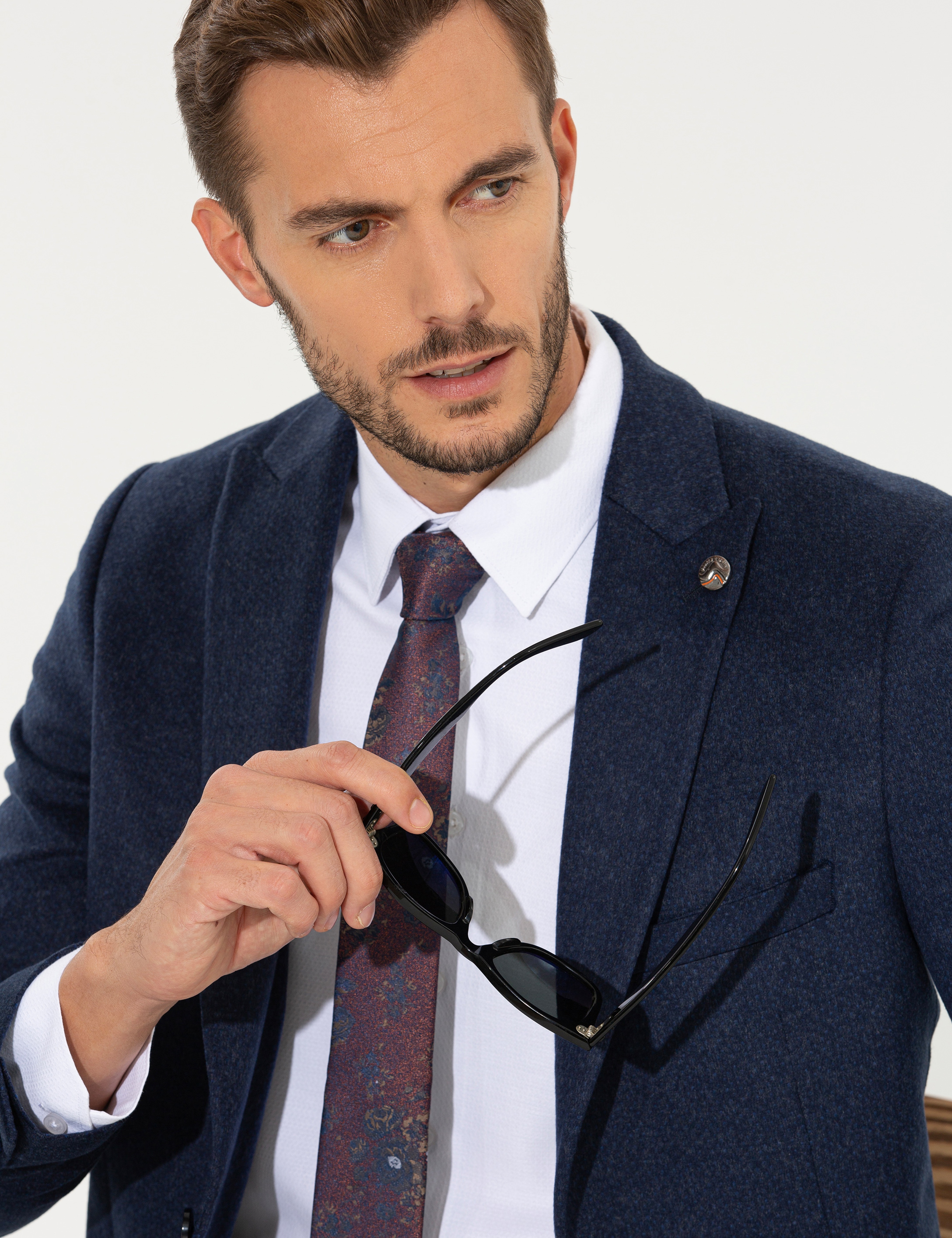 Lacivert Ekstra Slim Fit Ceket - Image 4