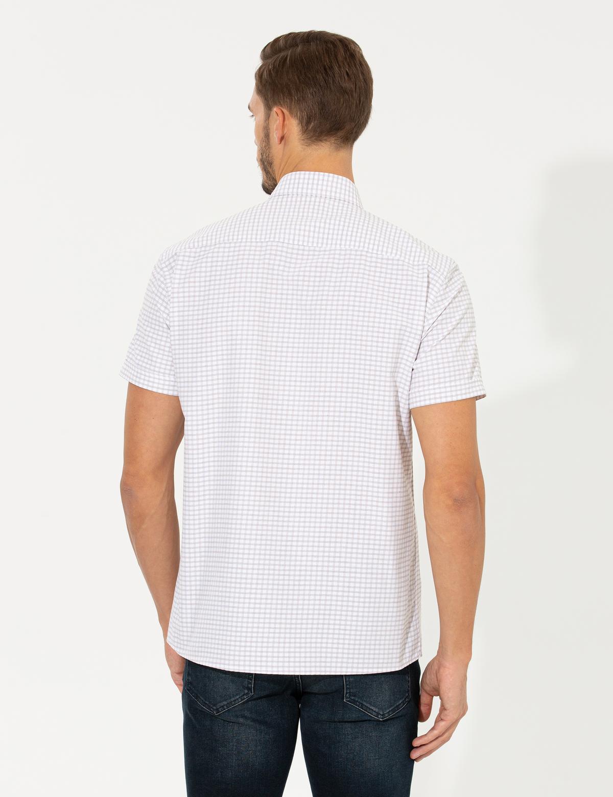 Bej Regular Fit Kısa Kollu Gömlek - 50252474016