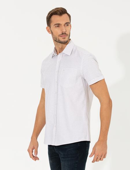 Bej Regular Fit Kısa Kollu Gömlek - 50252474016