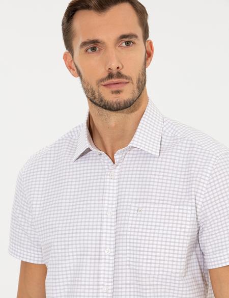 Bej Regular Fit Kısa Kollu Gömlek - 50252474016