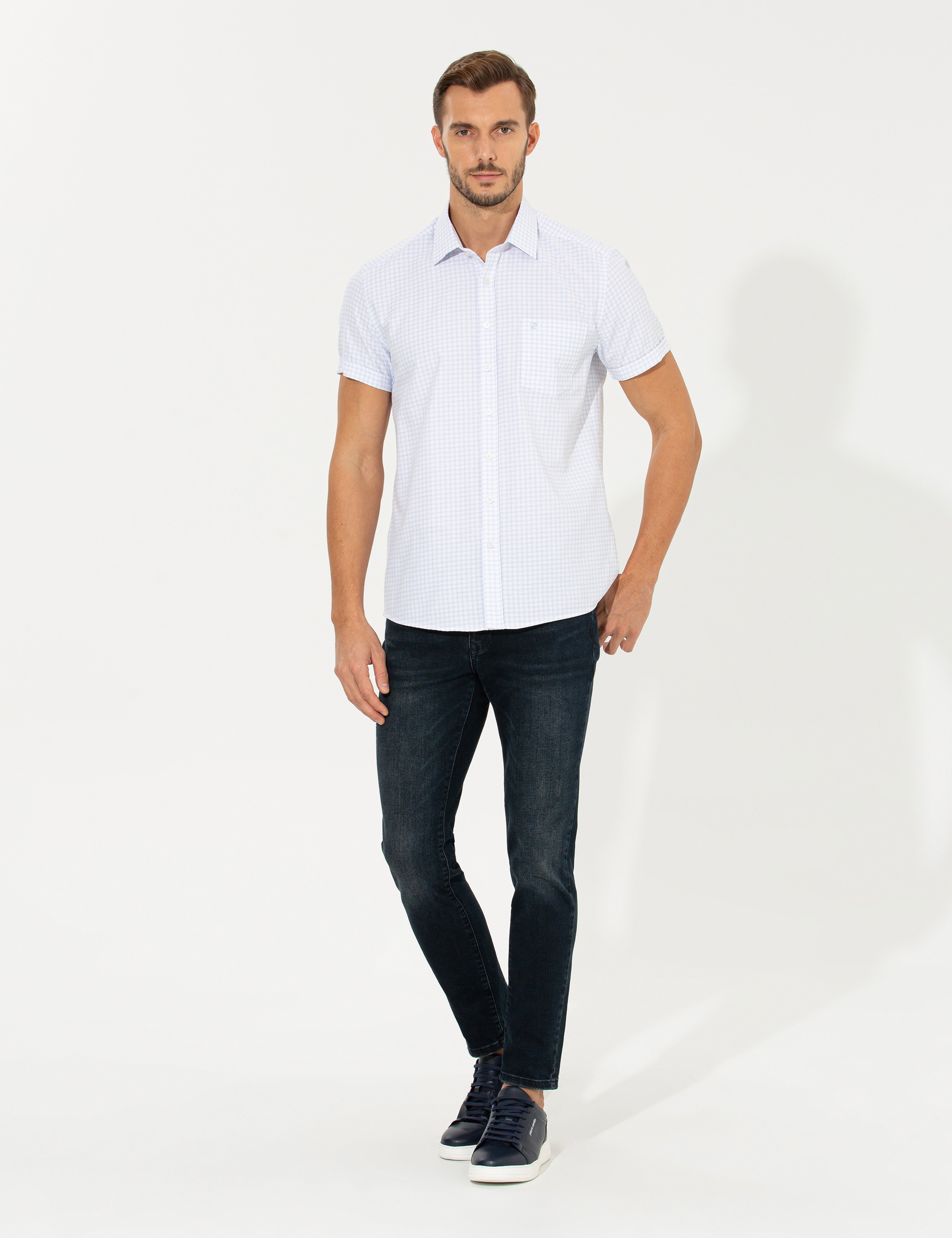 Açık Mavi Regular Fit Kısa Kollu Gömlek - Image 3
