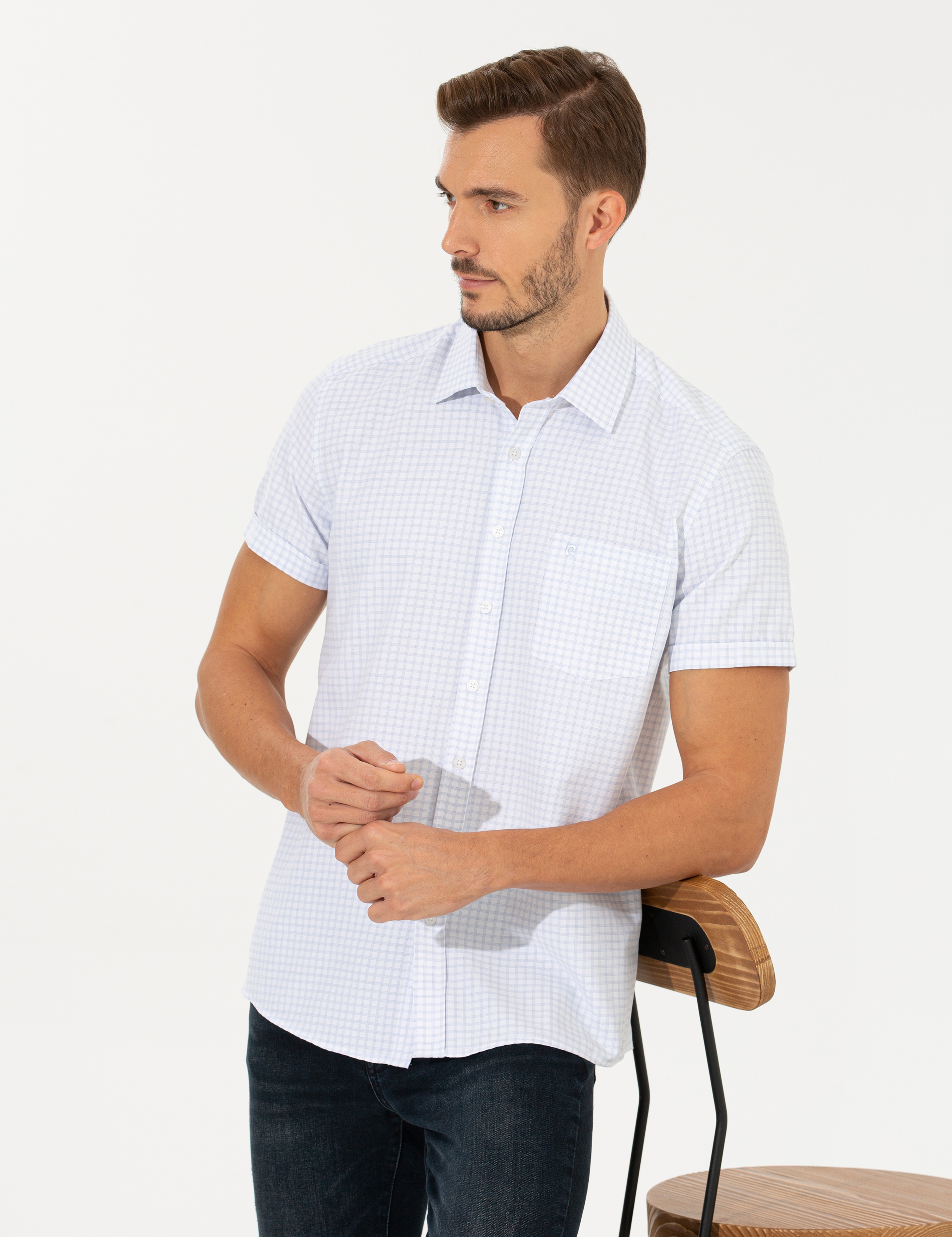 Açık Mavi Regular Fit Kısa Kollu Gömlek - Image 2
