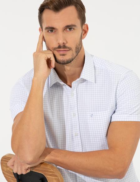 Açık Mavi Regular Fit Kısa Kollu Gömlek - 50252474008