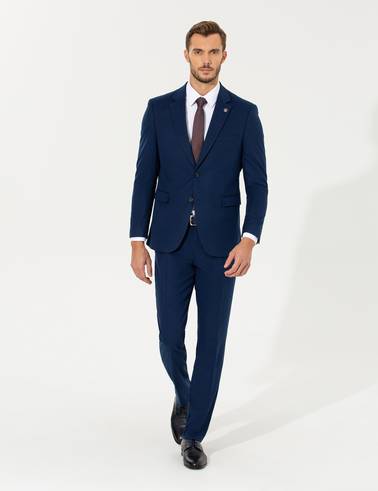 Açık Lacivert Slim Fit Takım Elbise
