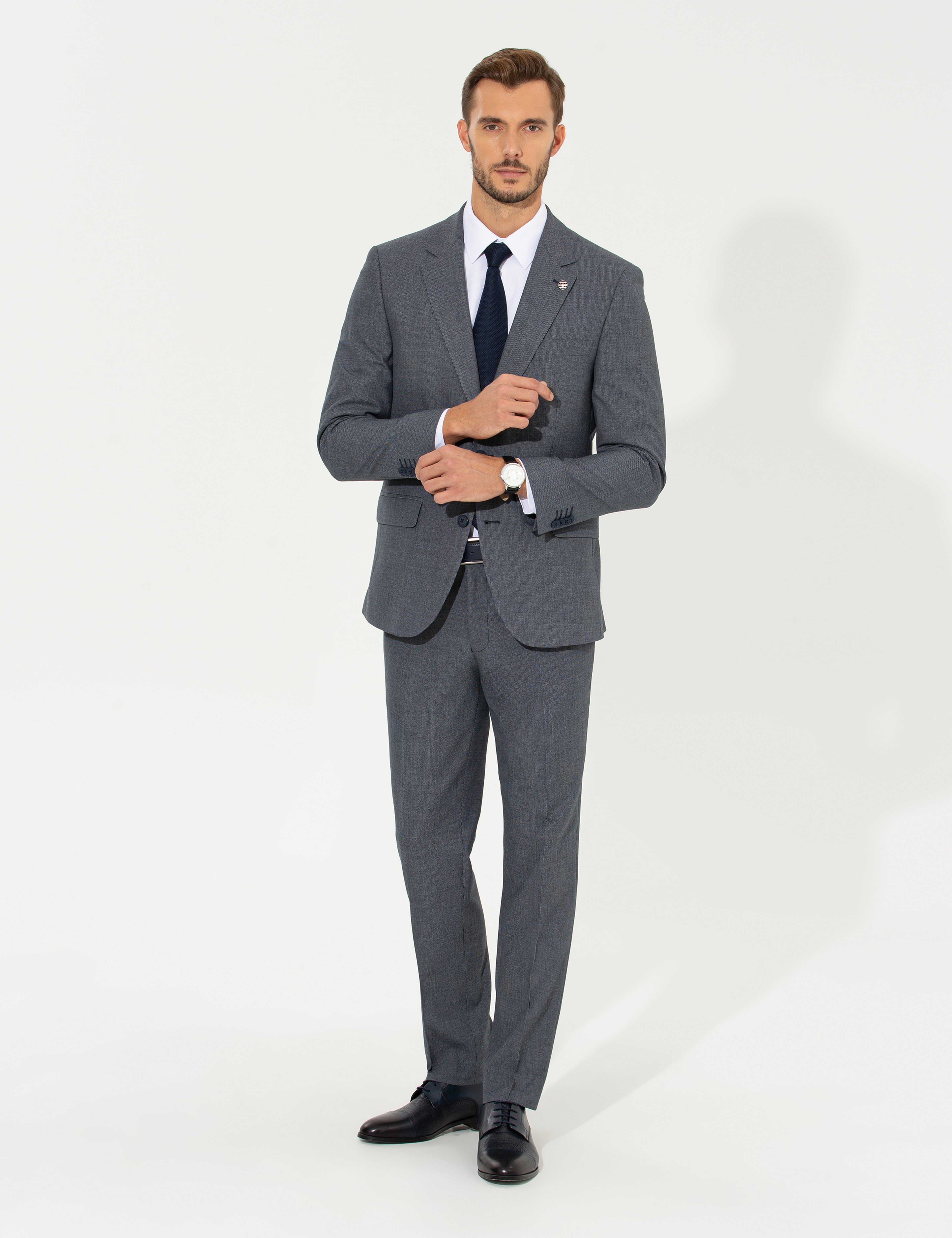Lacivert Slim Fit Takım Elbise - Image 4