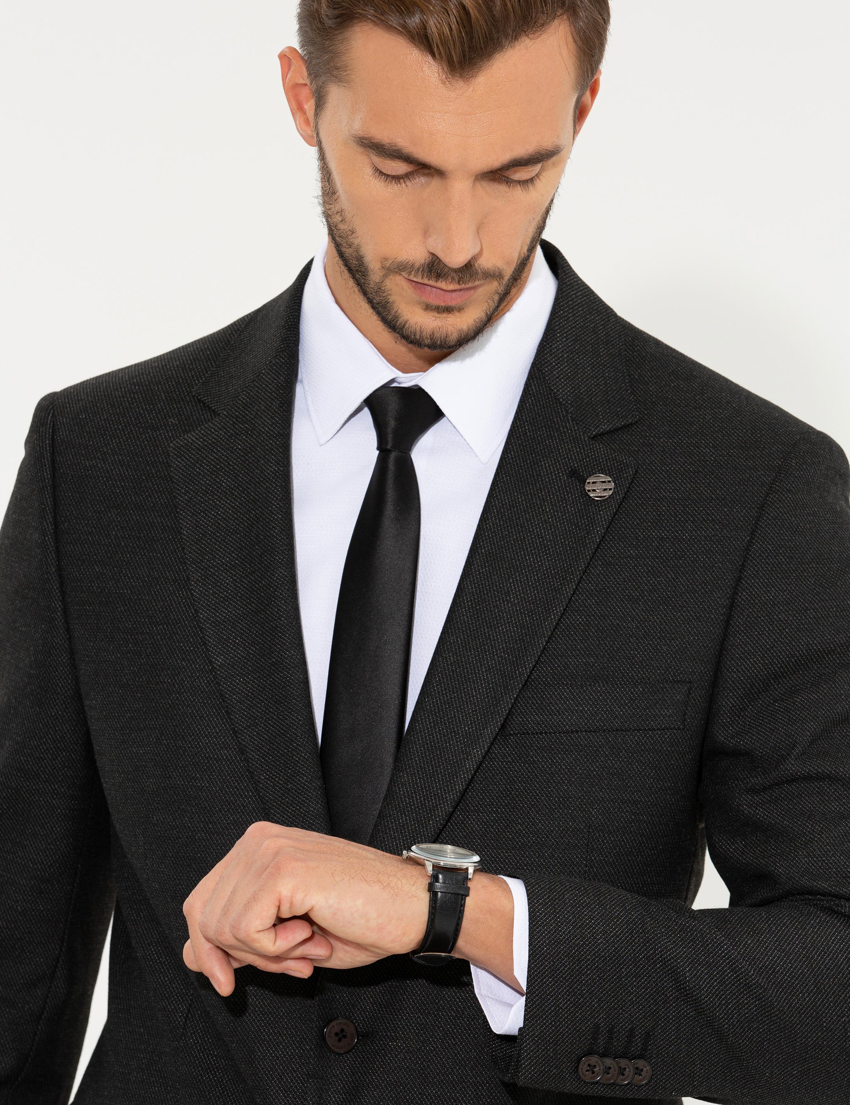 Antrasit Slim Fit Takım Elbise