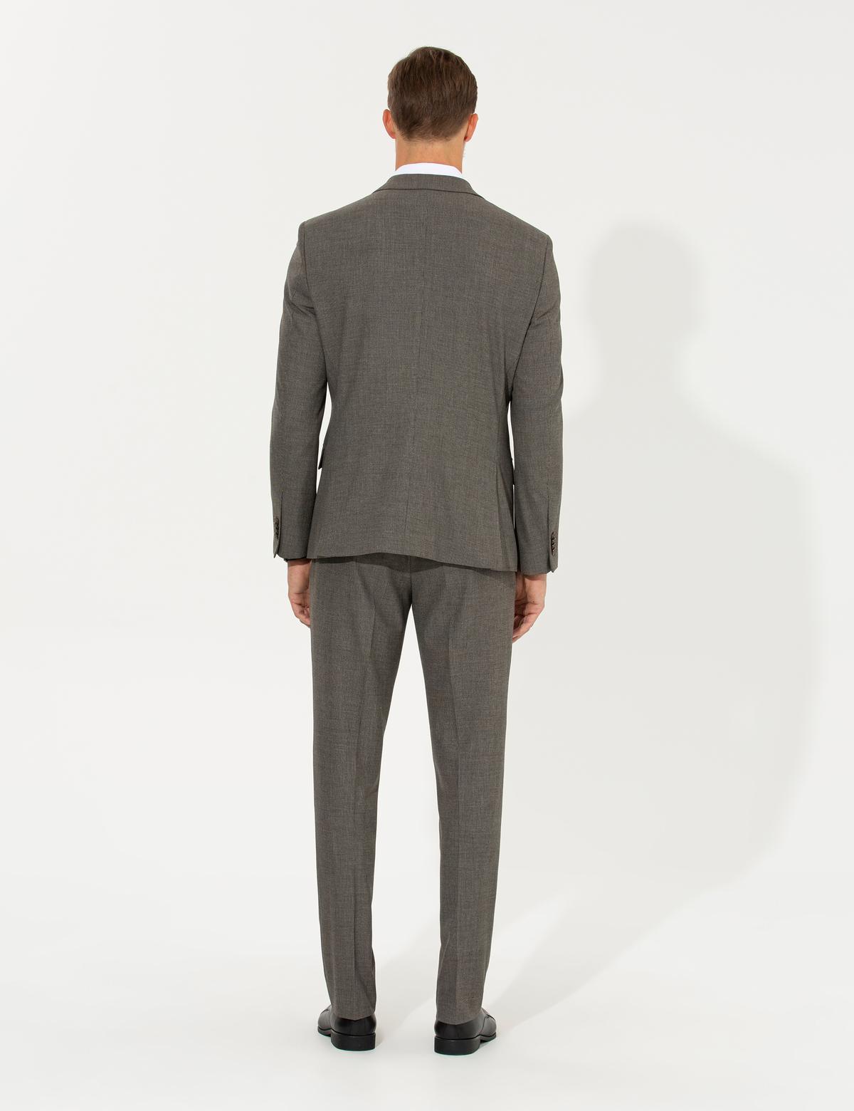 Kahverengi Slim Fit Takım Elbise - 50267030047