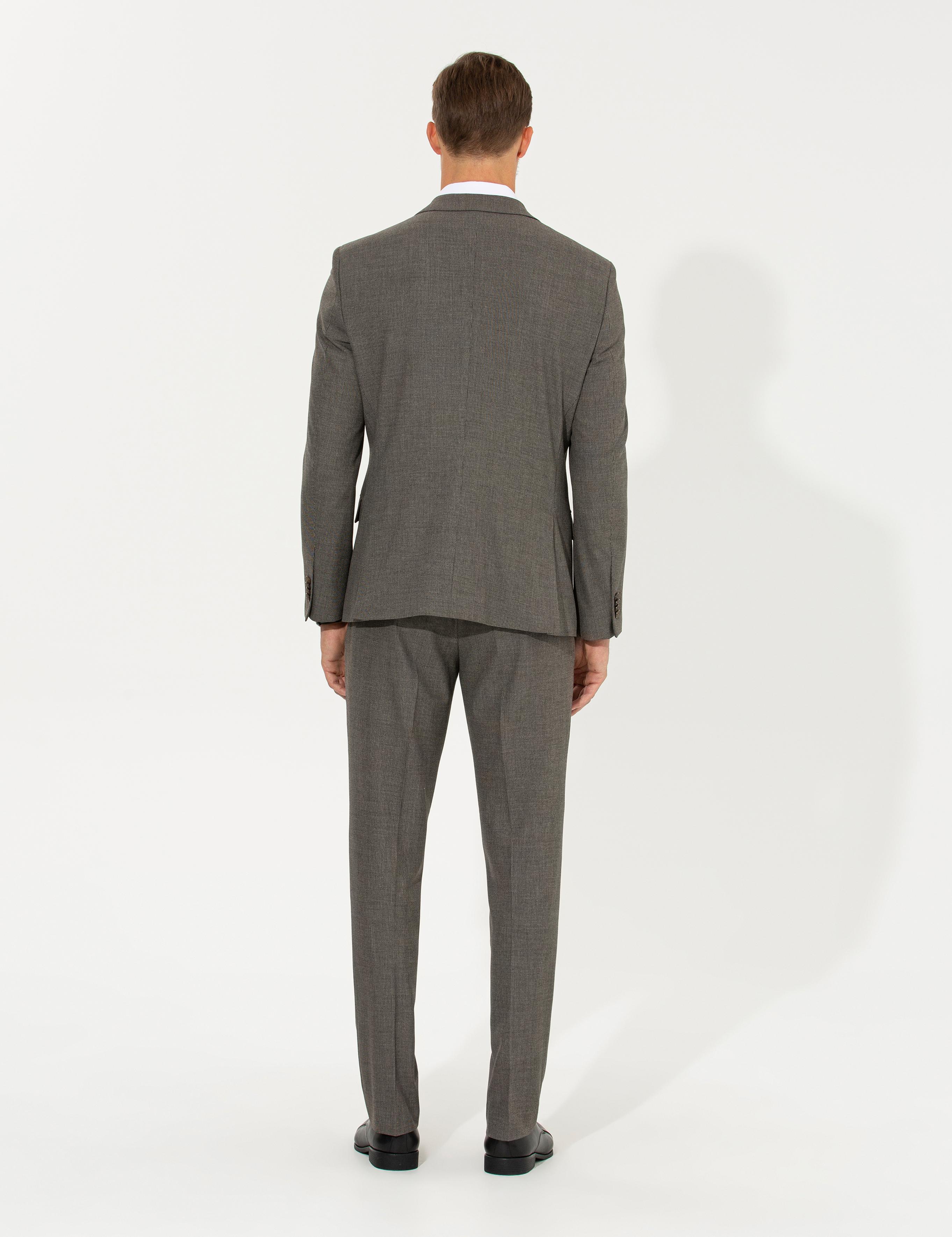 Kahverengi Slim Fit Takım Elbise