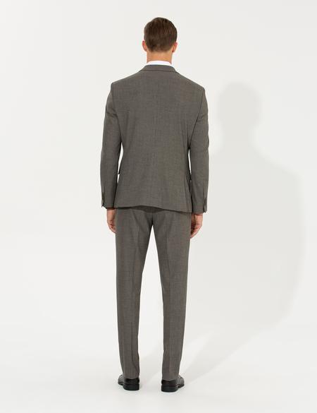 Kahverengi Slim Fit Takım Elbise - 50267030047