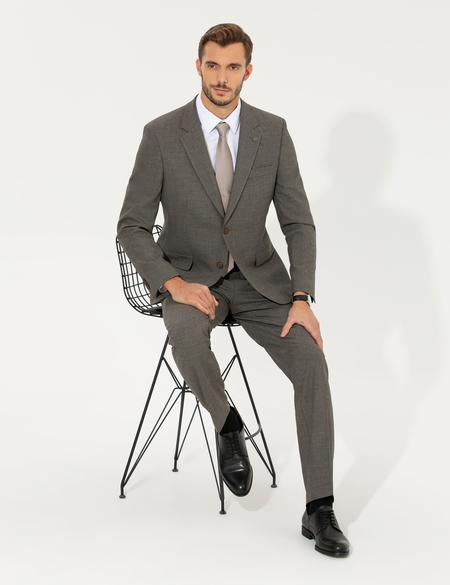 Kahverengi Slim Fit Takım Elbise - 50267030047