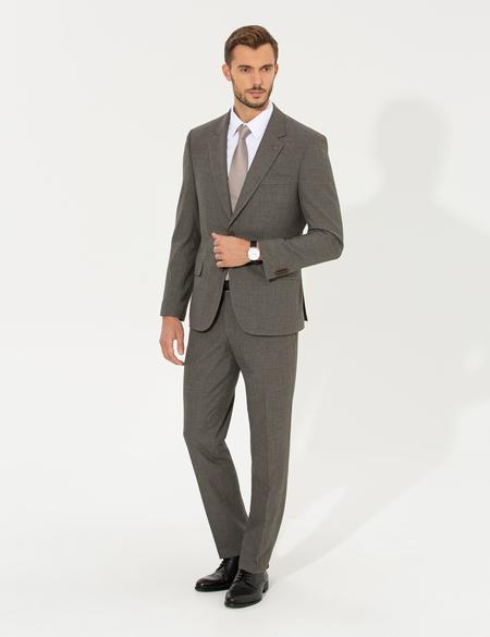 Kahverengi Slim Fit Takım Elbise - 50267030047