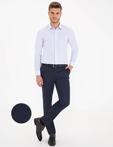 Lacivert Slim Fit Kumaş Pantolon