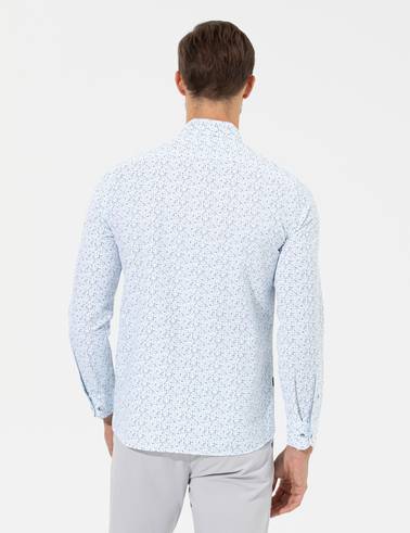 Lacivert Slim Fit Uzun Kollu Gömlek