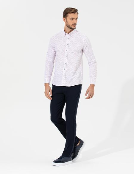Kırmızı Slim Fit Uzun Kollu Gömlek - 50264902036