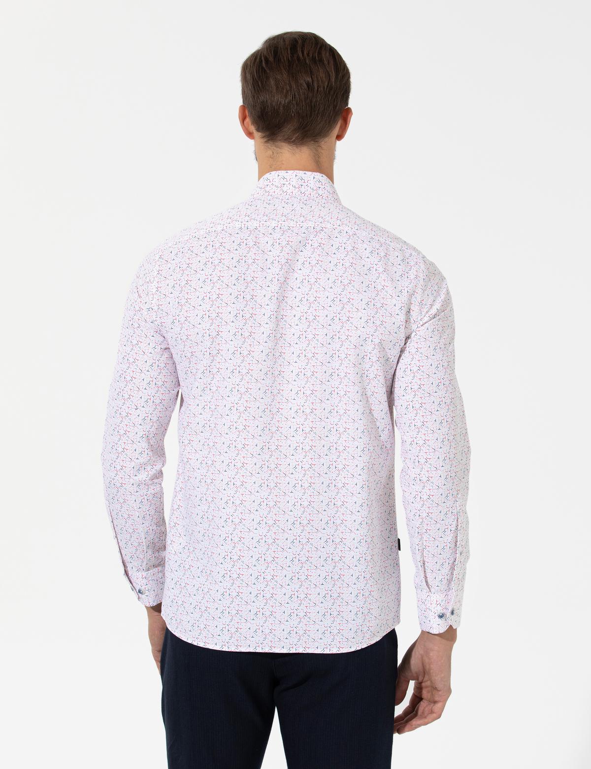 Kırmızı Slim Fit Uzun Kollu Gömlek - 50264902036