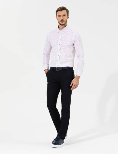 Siyah Slim Fit Chino Pantolon