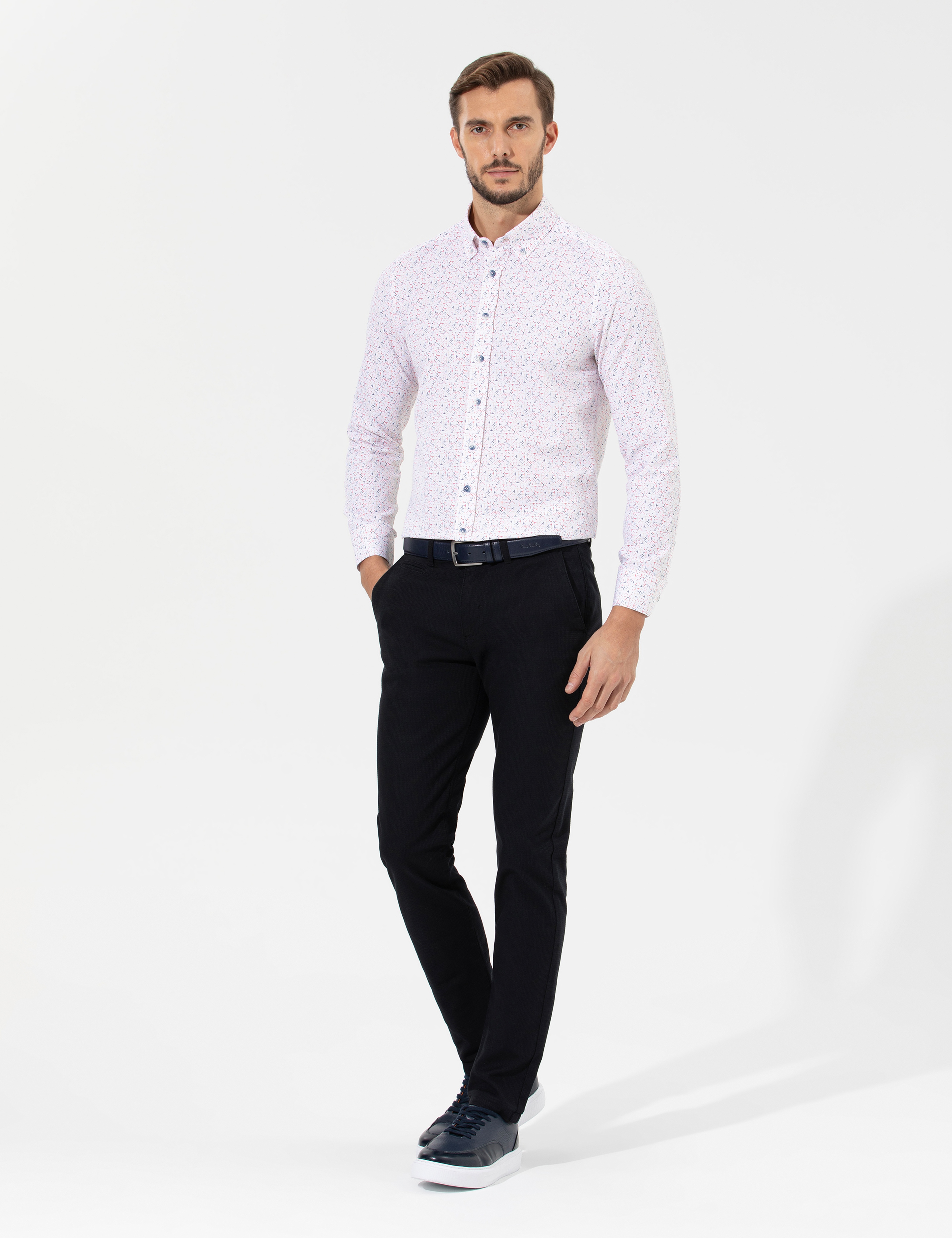 Siyah Slim Fit Kanvas Pantolon