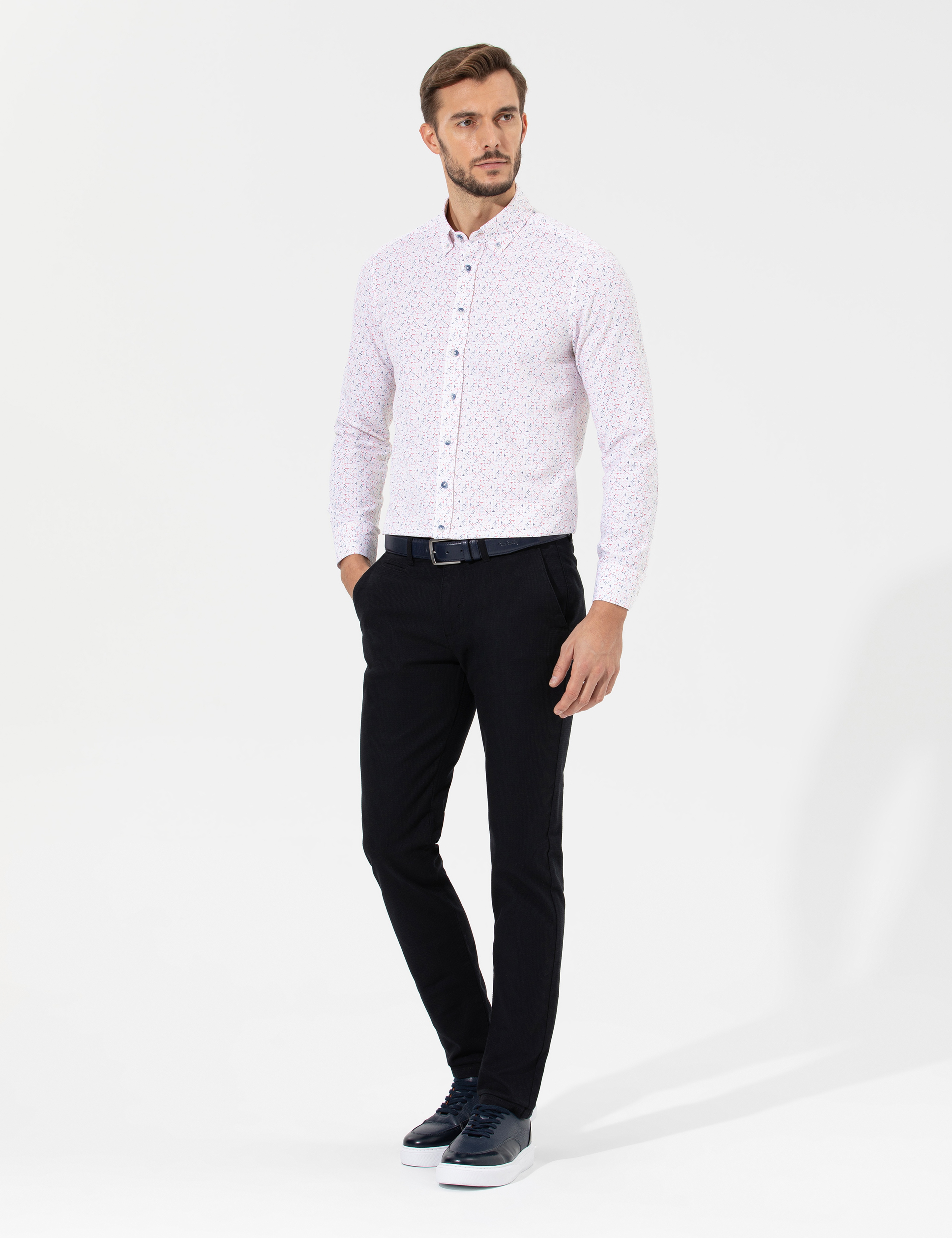 Siyah Slim Fit Kanvas Pantolon