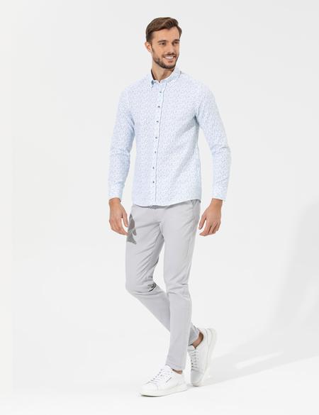 Açık Gri Slim Fit Basic Chino Pantolon - 50268098335