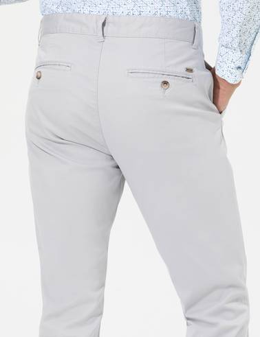 Açık Gri Slim Fit Basic Chino Pantolon