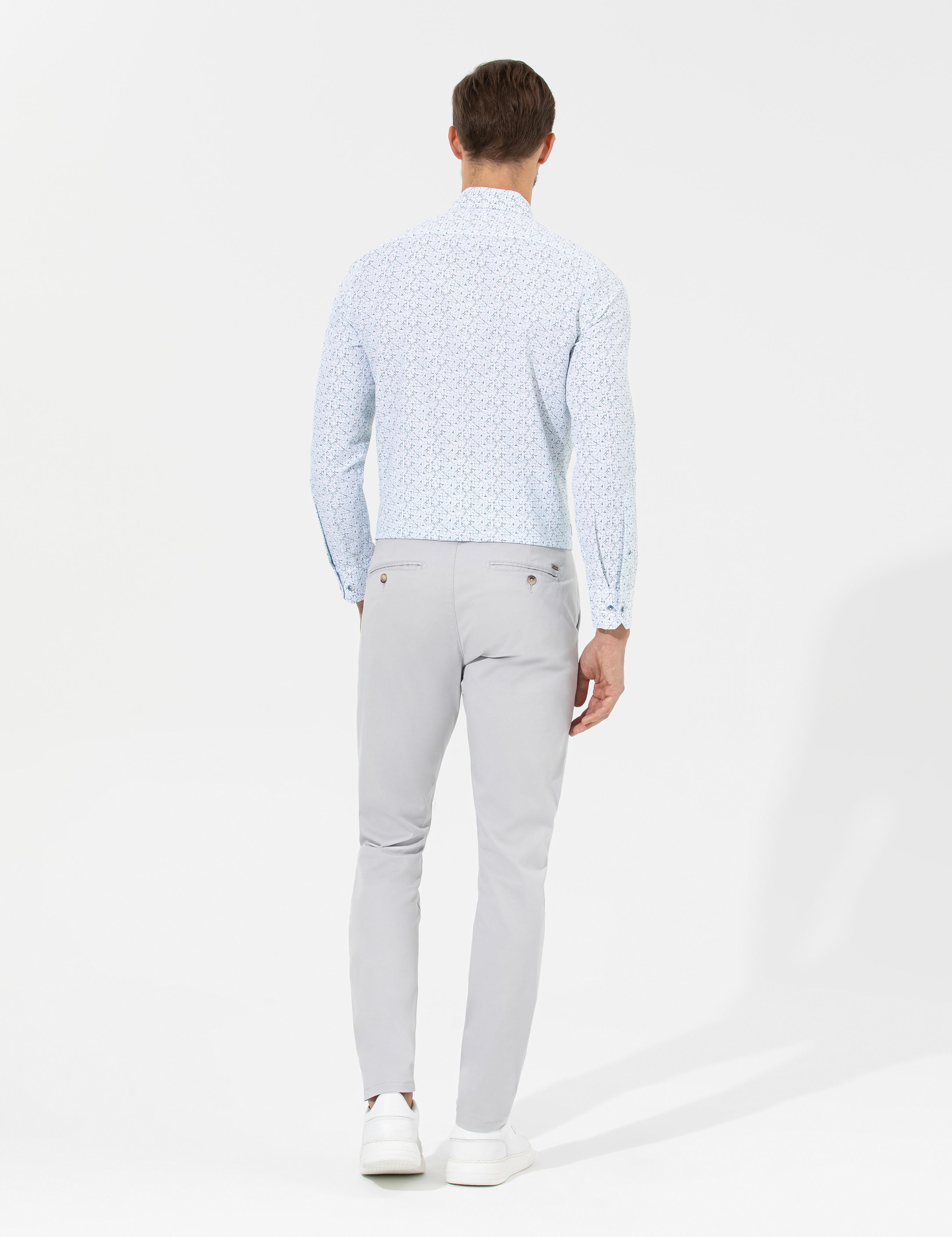 Açık Gri Slim Fit Basic Chino Pantolon