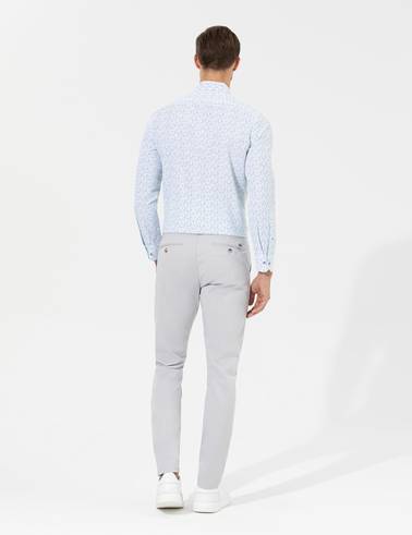Açık Gri Slim Fit Basic Chino Pantolon