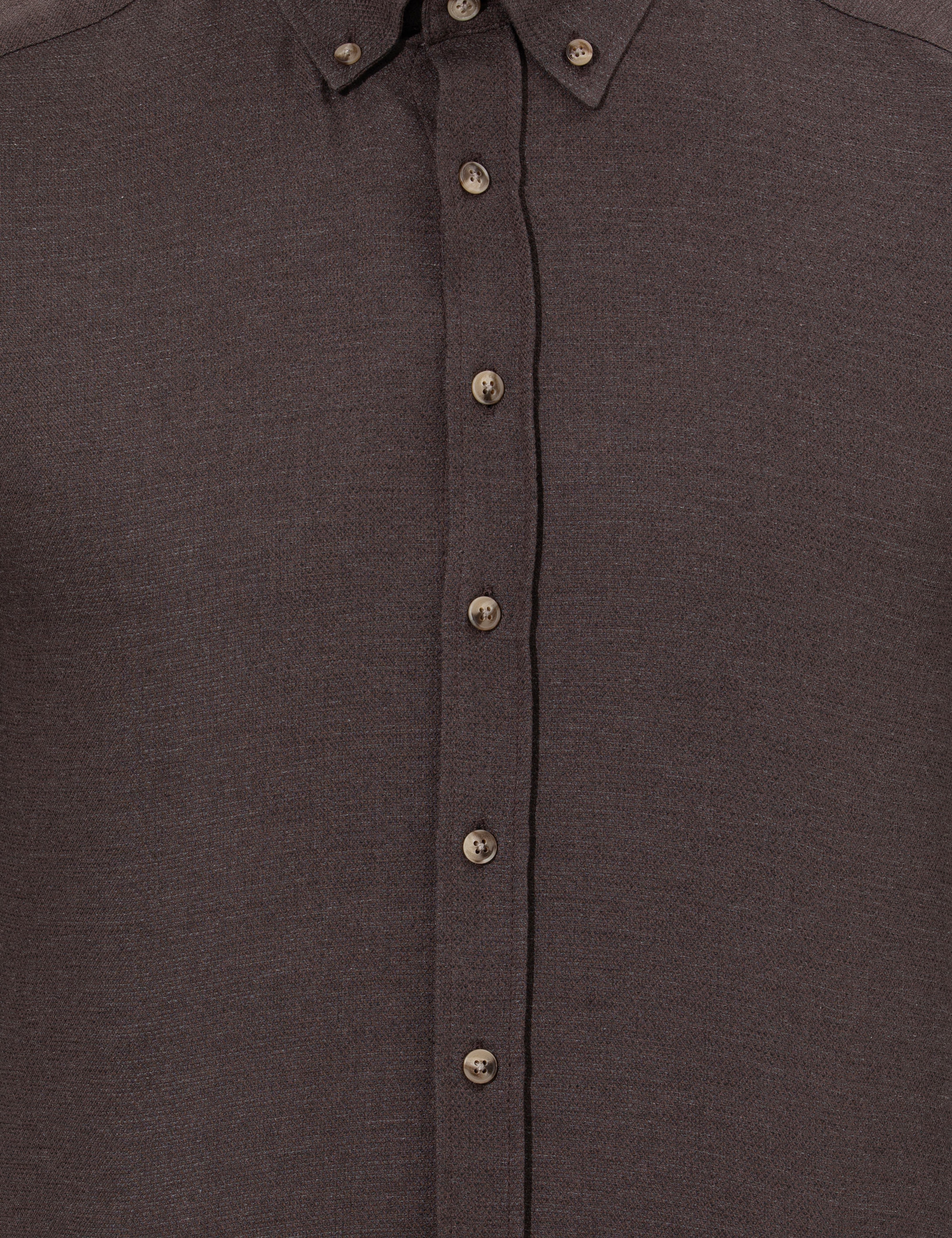 Kahverengi Slim Fit Uzun Kollu Gömlek - Image 6