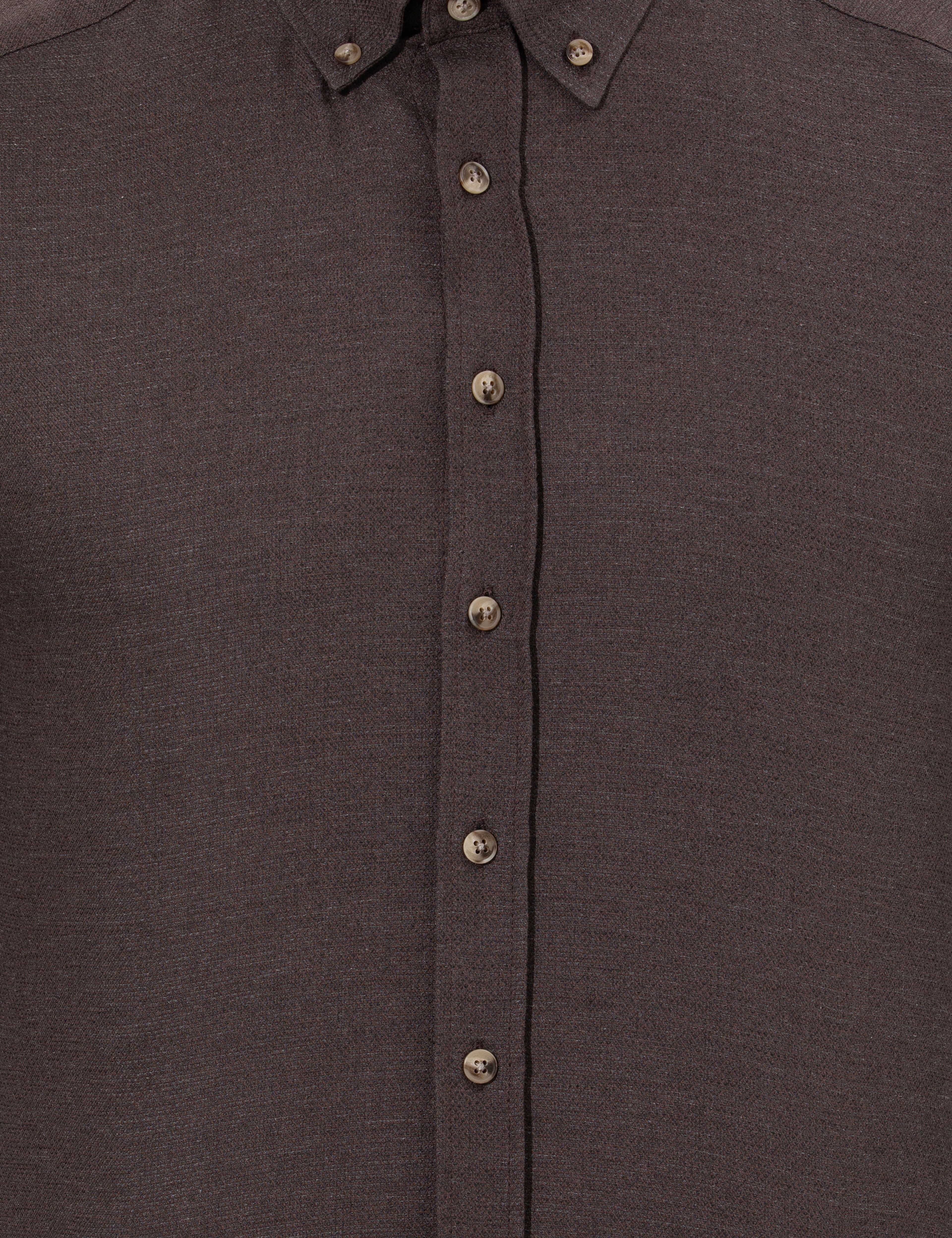 Kahverengi Slim Fit Uzun Kollu Gömlek