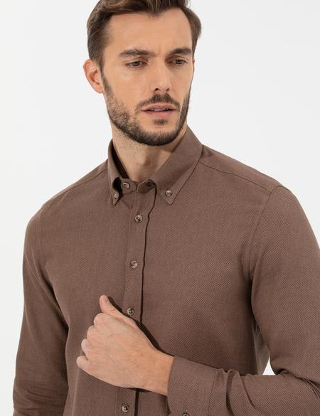 Kiremit Slim Fit Uzun Kollu Gömlek - 50261304106