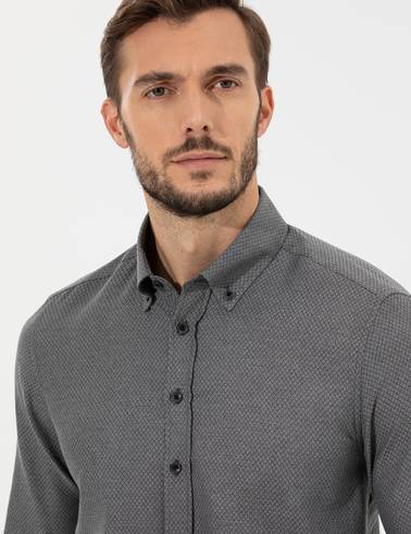 Siyah Slim Fit Uzun Kollu Gömlek