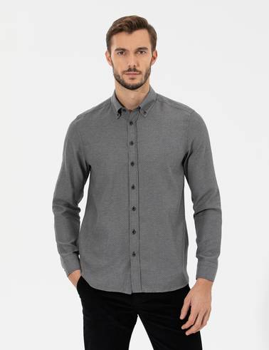Siyah Slim Fit Uzun Kollu Gömlek