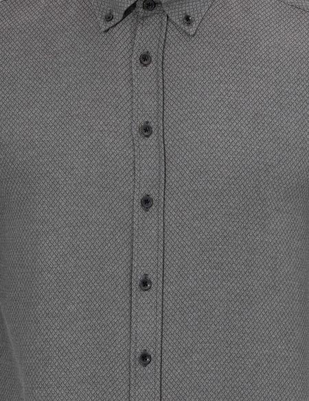 Siyah Slim Fit Uzun Kollu Gömlek - 50264053062