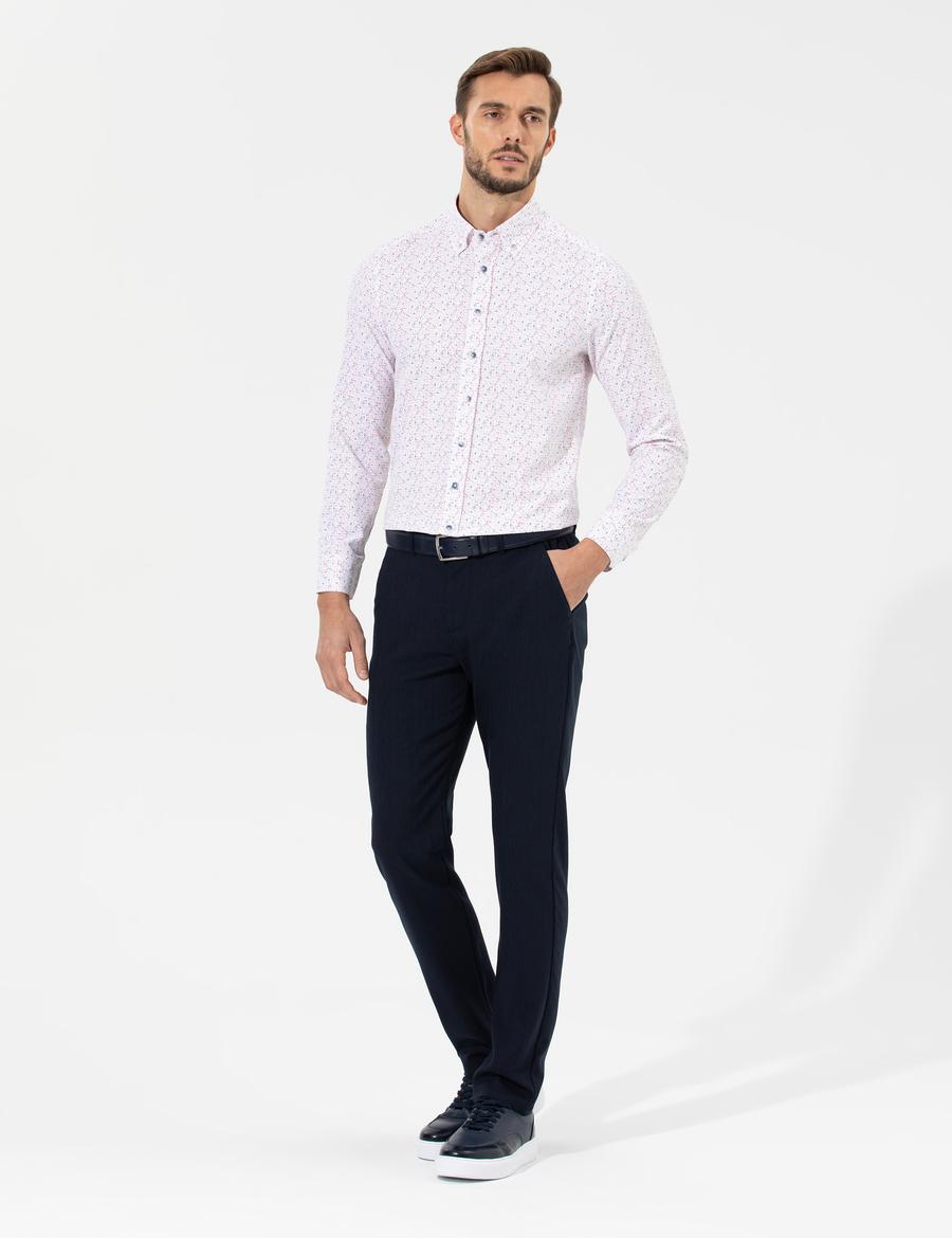 Lacivert Slim Fit Chino Pantolon