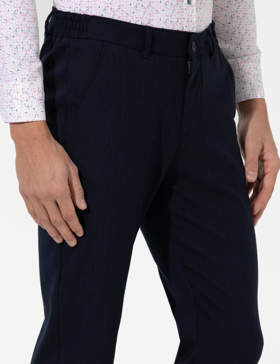 Lacivert Slim Fit Chino Pantolon