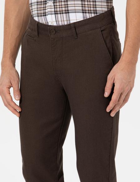Kahverengi Slim Fit Kanvas Pantolon - 50265904009