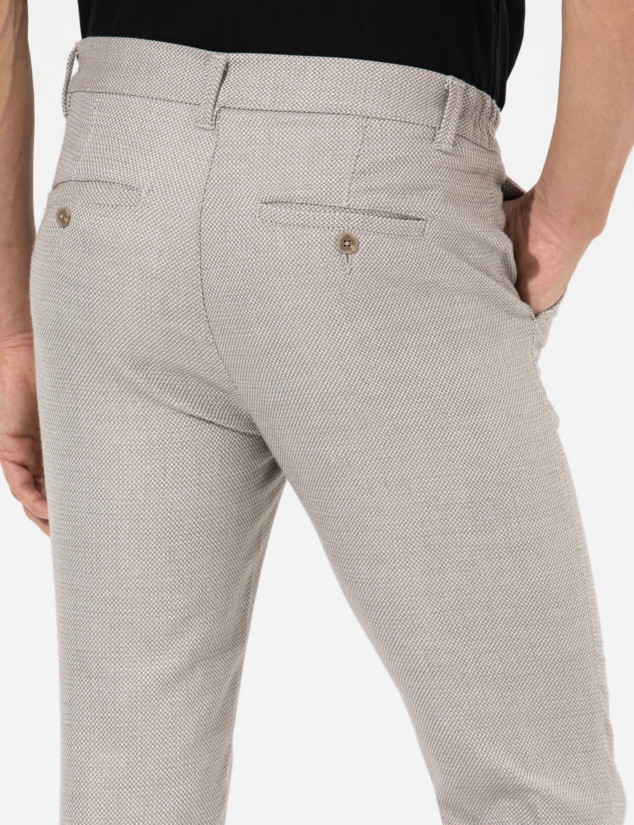 Pierre Cardin Kahverengi Slim Fit Beli Lastikli Kanvas Pantolon görsel 7