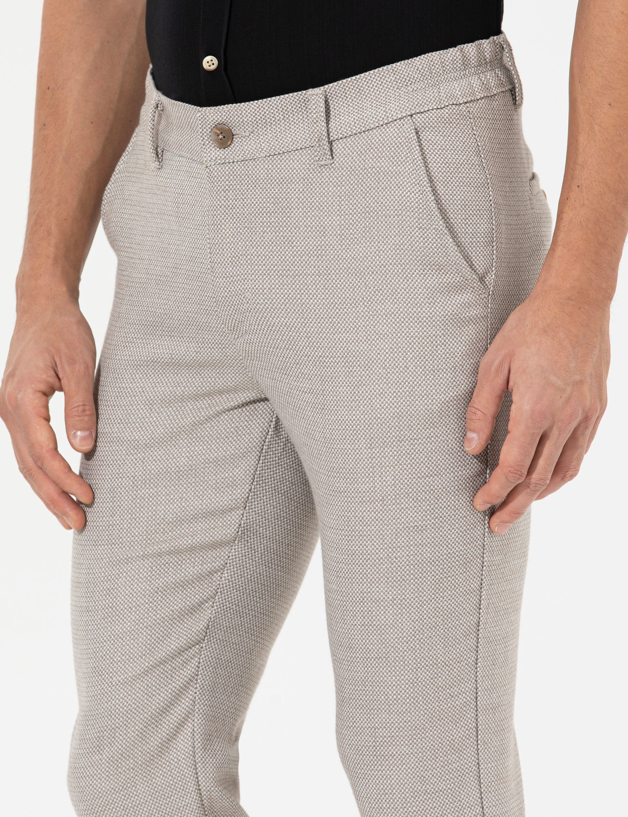 Pierre Cardin Kahverengi Slim Fit Beli Lastikli Kanvas Pantolon görsel 2
