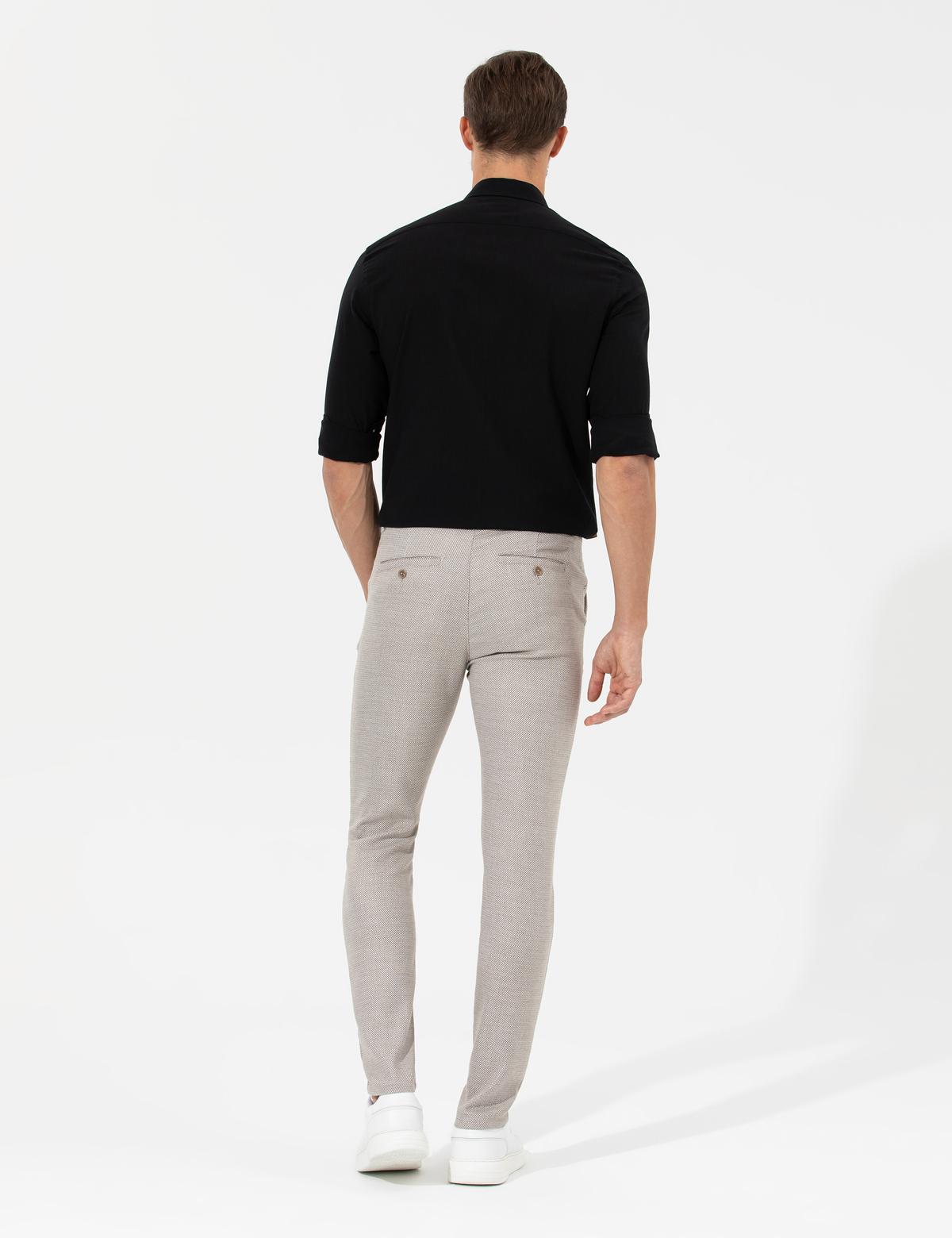 Kahverengi Slim Fit Beli Lastikli Kanvas Pantolon - 50265905129