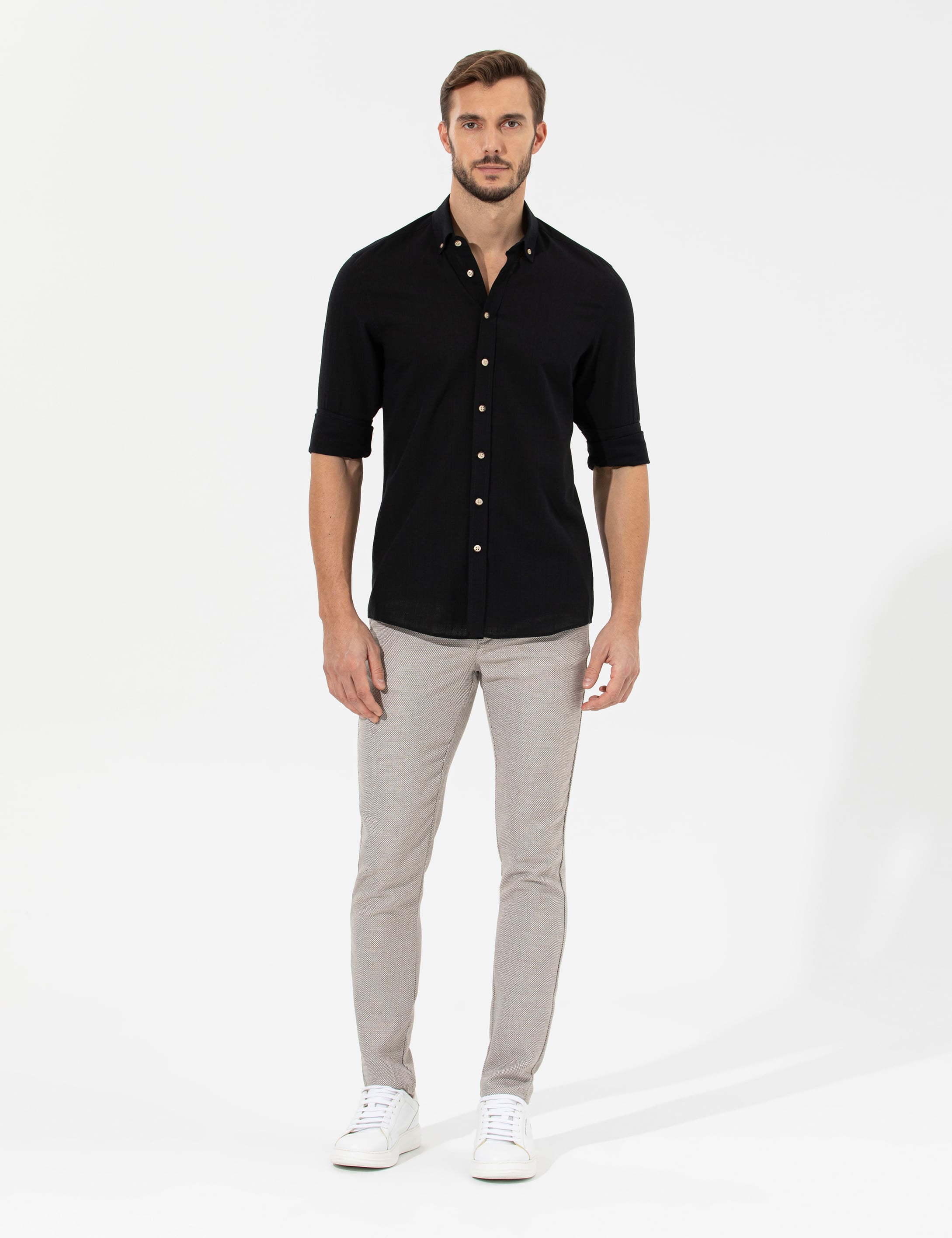 Pierre Cardin Kahverengi Slim Fit Beli Lastikli Kanvas Pantolon görsel 5