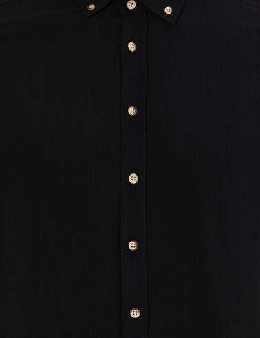 Siyah Slim Fit Uzun Kollu Gömlek