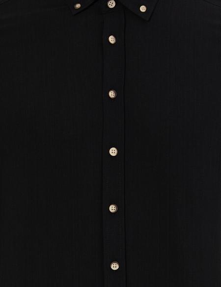 Siyah Slim Fit Uzun Kollu Gömlek - 50268183020