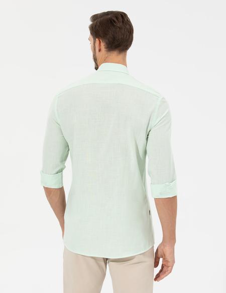 Yeşil Slim Fit Uzun Kollu Gömlek - 50268183010