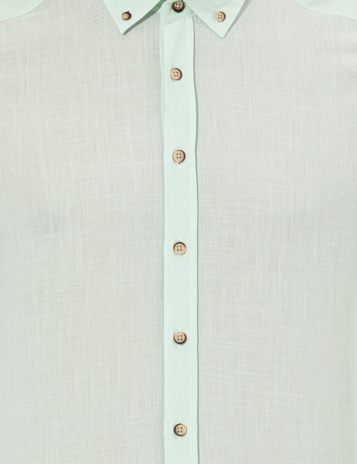 Yeşil Slim Fit Uzun Kollu Gömlek - 50268183010