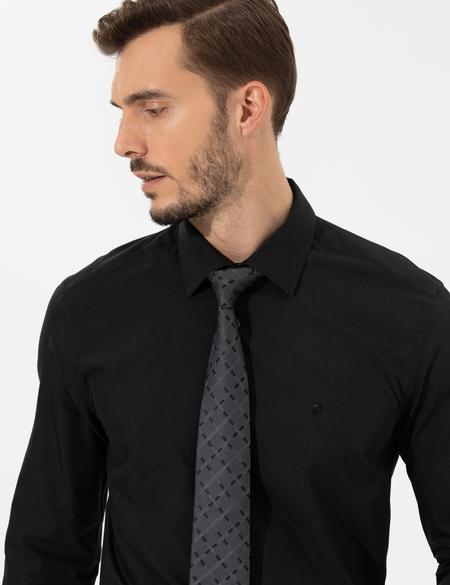 Siyah Regular Fit Uzun Kollu Klasik Gömlek - 50255293020
