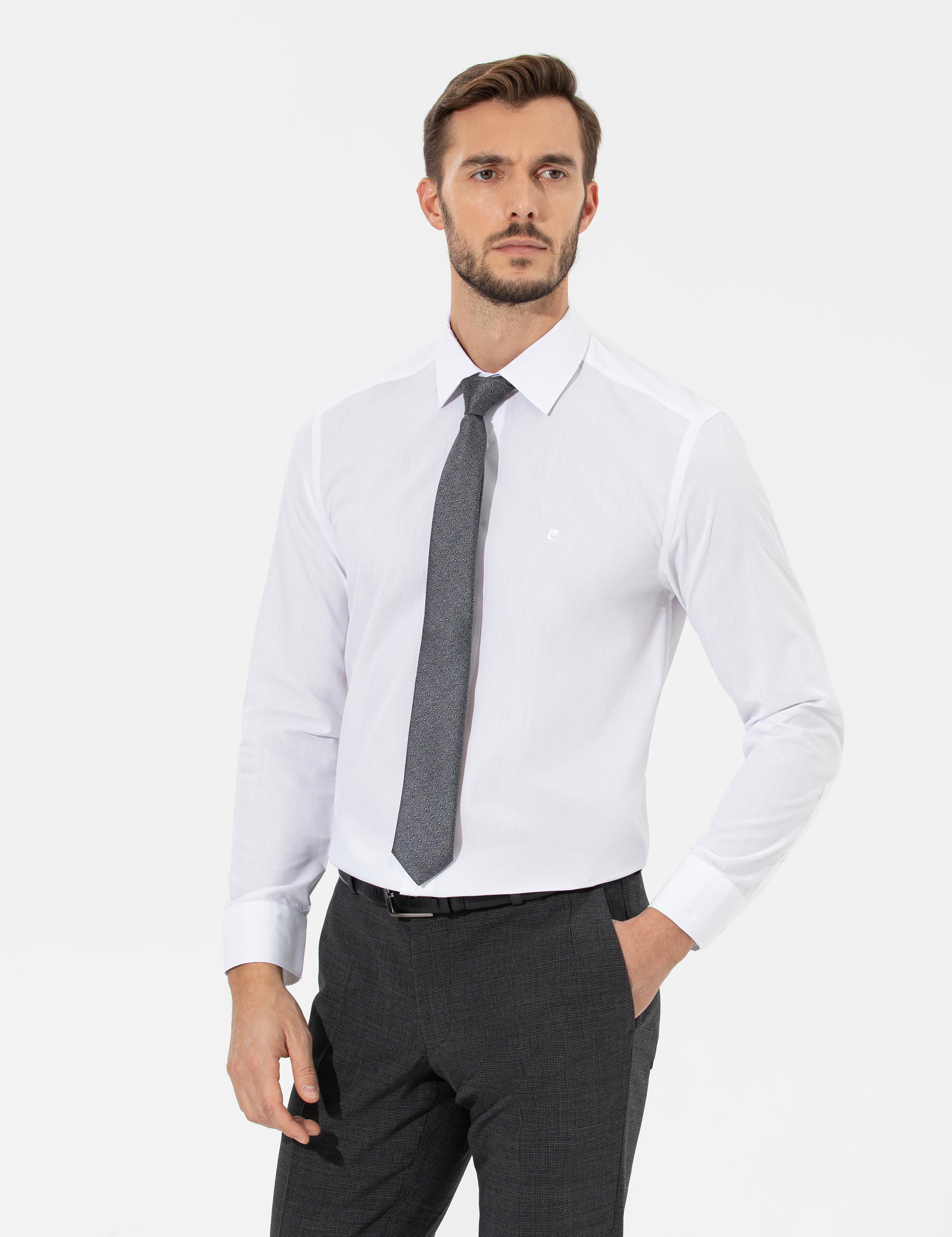 Beyaz Regular Fit Uzun Kollu Klasik Gömlek