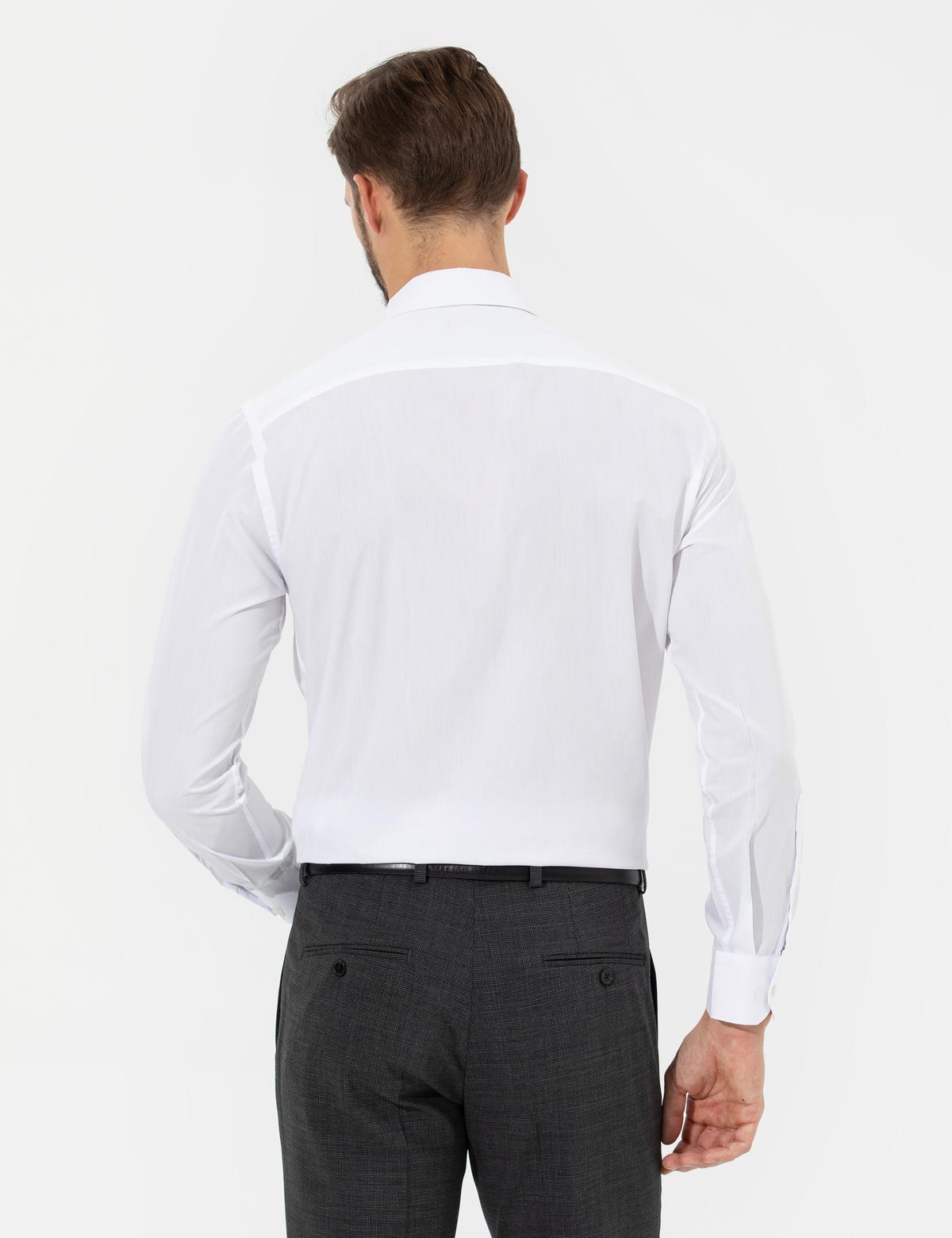 Beyaz Regular Fit Uzun Kollu Klasik Gömlek - 50255293033