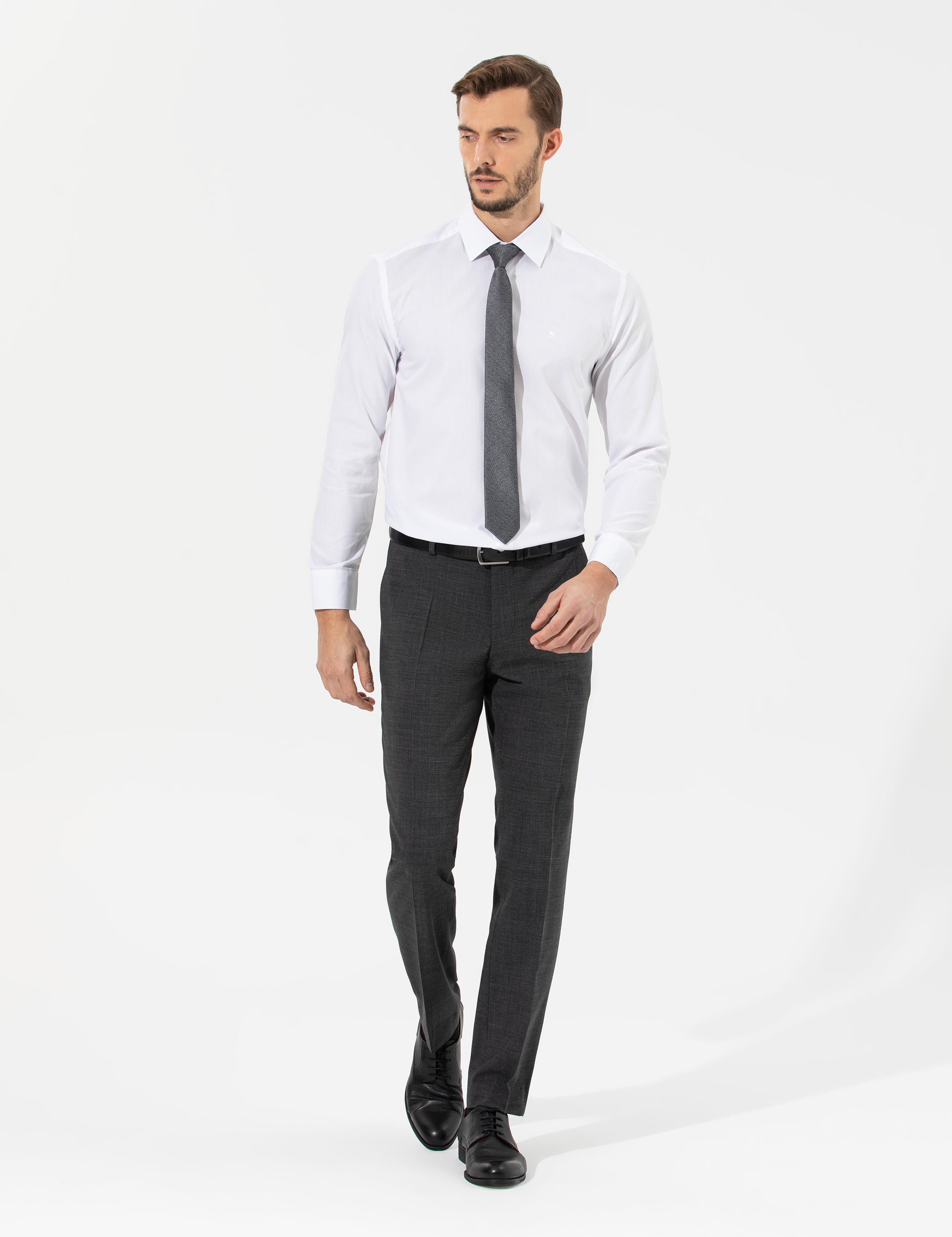 Beyaz Regular Fit Uzun Kollu Klasik Gömlek