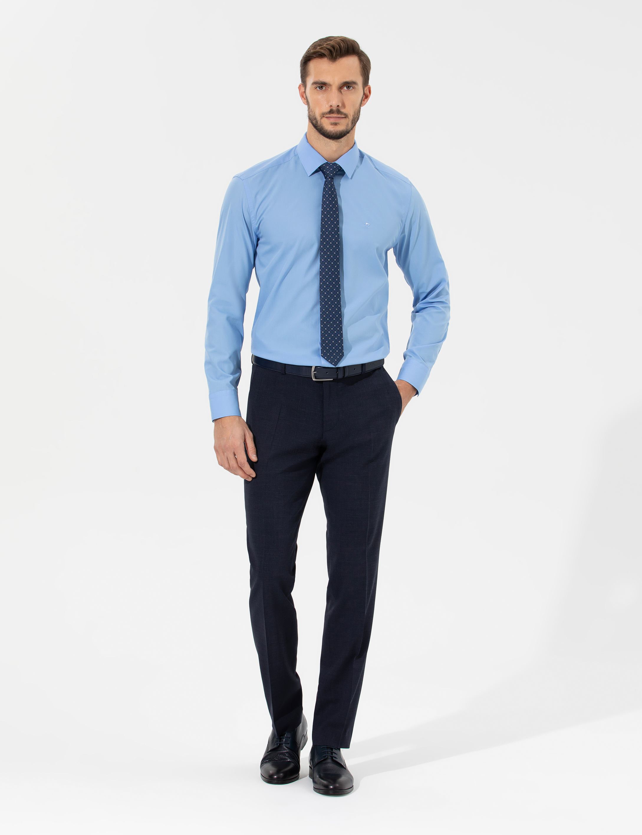Mavi Regular Fit Uzun Kollu Klasik Gömlek - Image 2