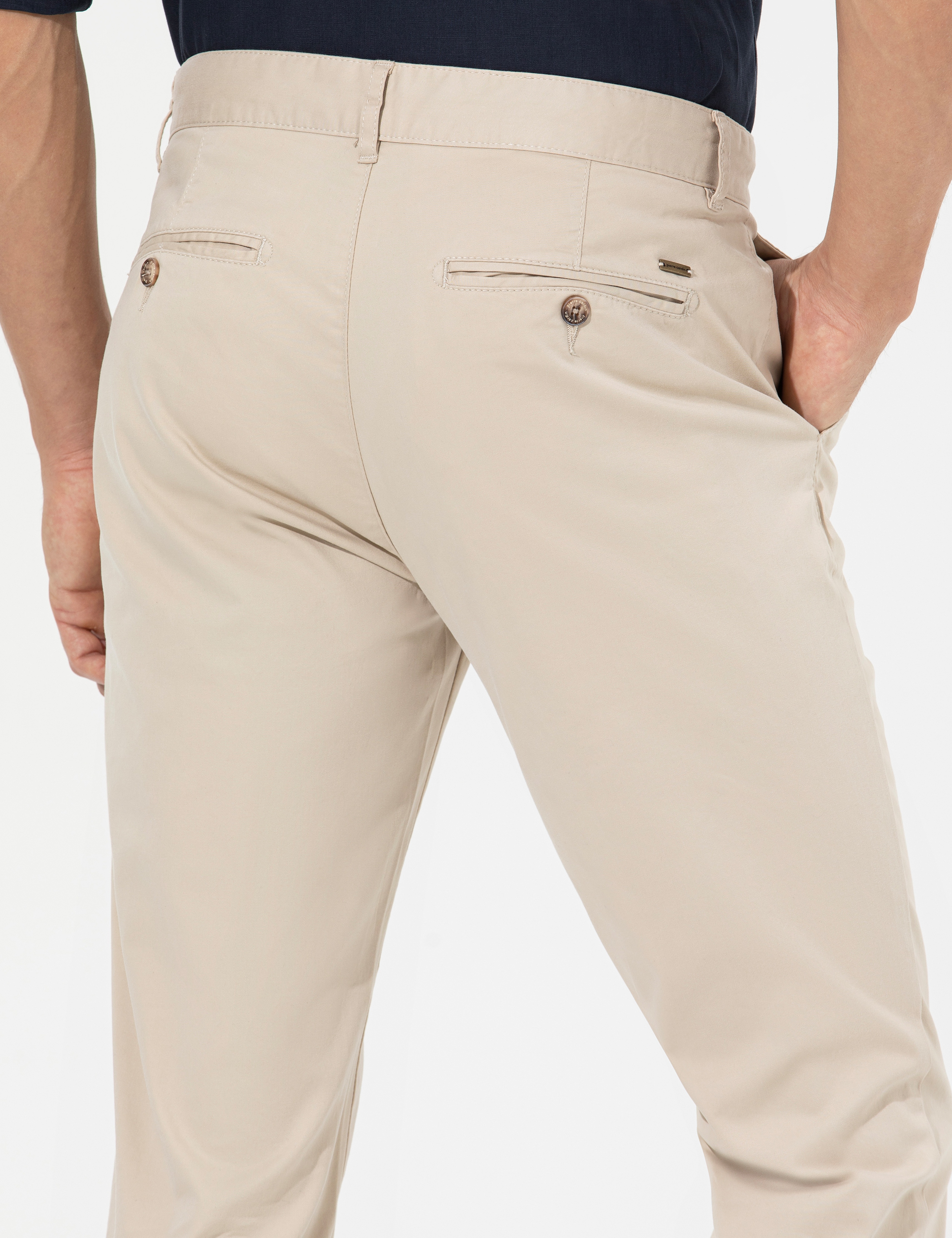 Bej Slim Fit Kanvas Pantolon